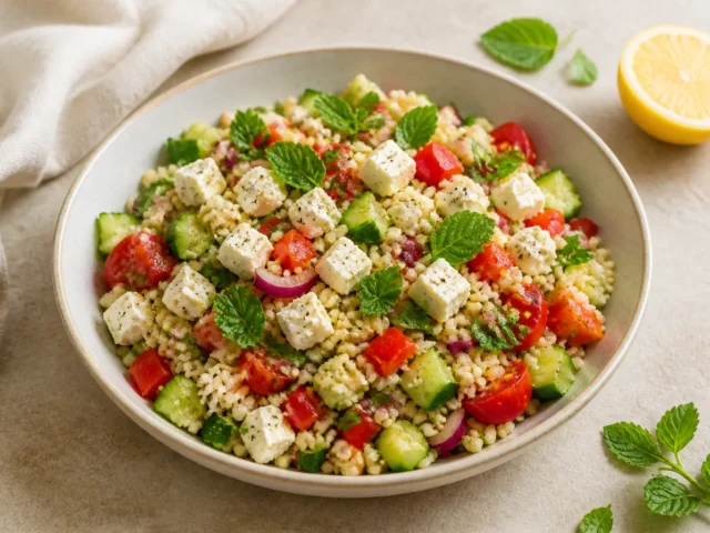 Couscous-Salat mit Feta und Gemüse – schnell & frisch