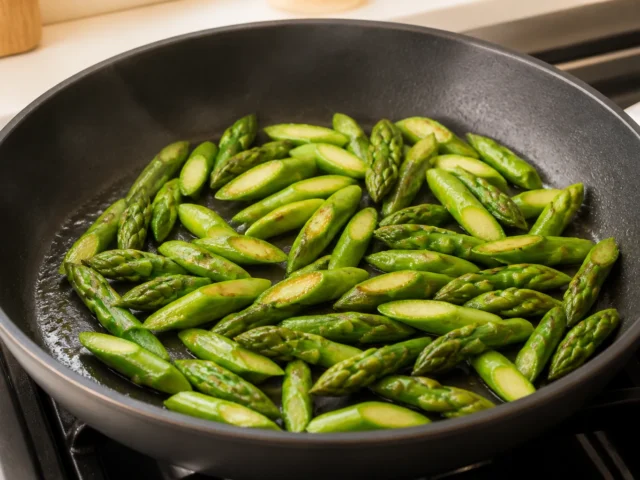 Walnüsse und Spargel rösten