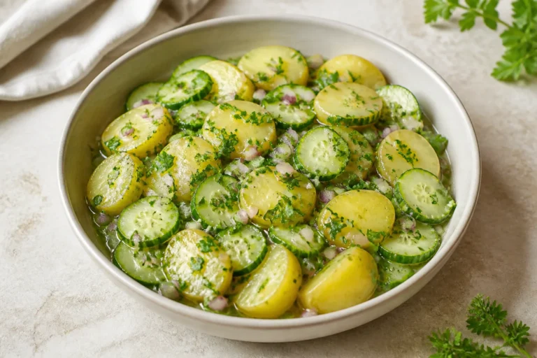 Kartoffelsalat mit Gurke und Brühe – ohne Mayo
