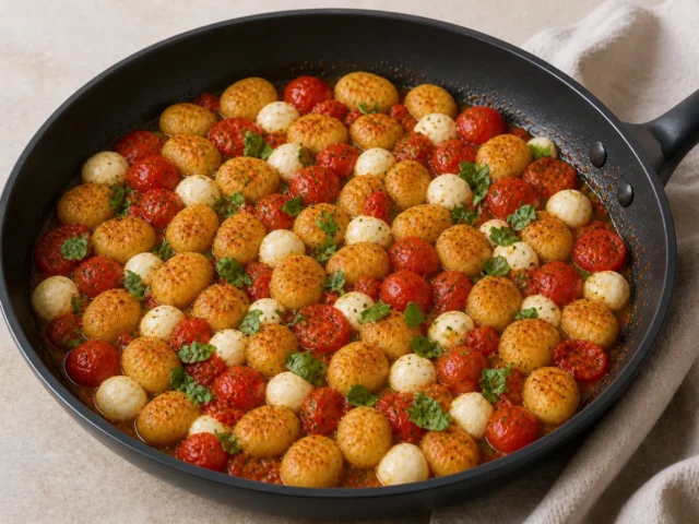 Mozzarella und Basilikum zugeben