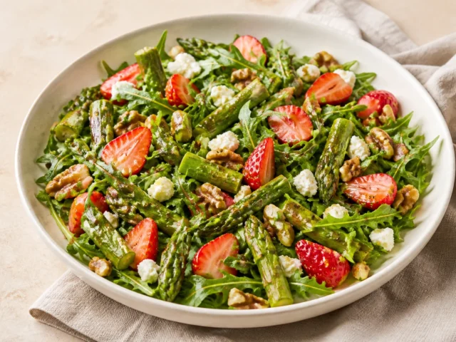 Spargelsalat mit Erdbeeren und Feta – einfach & frisch
