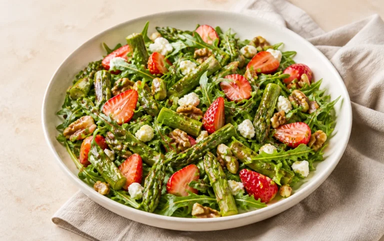 Spargelsalat mit Erdbeeren und Feta – einfach & frisch
